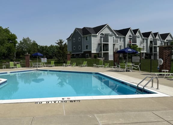 Outdoor Pool with Large Sundeck at Liberty Mills Apartments, Fort Wayne, IN, 46804