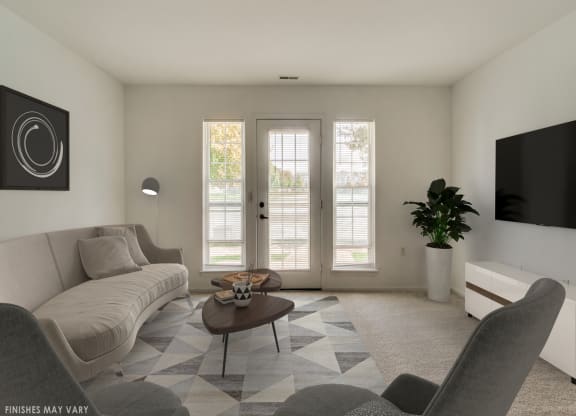 Malva Model Living Room at Northport Apartments, Macomb