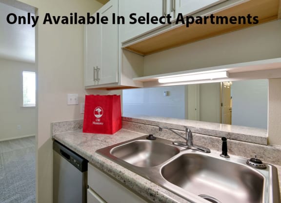 White Shaker Style Cabinets at Old Monterey Apartments in Springfield, MO
