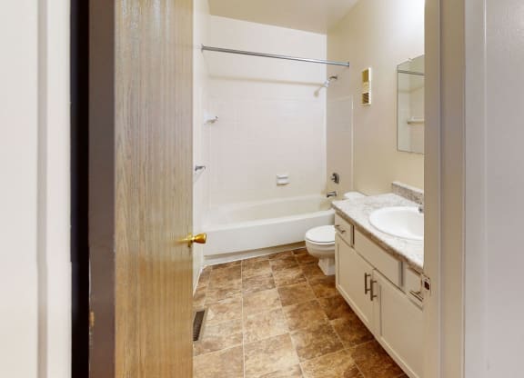 Renovated Master Bathroom at Mount Royal Townhomes, Michigan