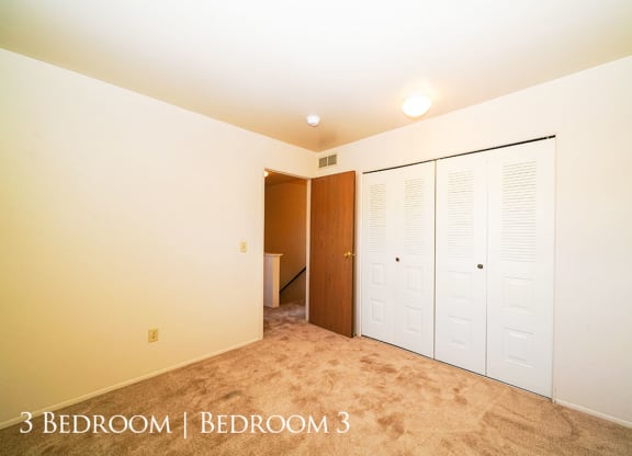 Large Carpeted Bedroom at Mount Royal Townhomes, Kalamazoo, Michigan
