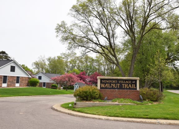 Entry Signage at Newport Village Apartments, Michigan