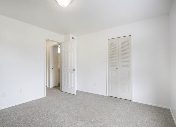 bedroom with walk in closet at North Pointe Apartments in Elkhart, IN