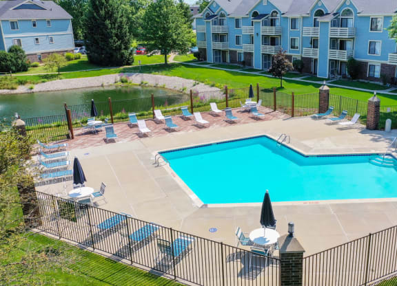 Lounge Chairs and Sundeck at North Pointe Apartments, Elkhart, IN