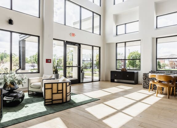 Clubhouse With Expansive Windows at Nuvo Flats, Merrillville, 46410