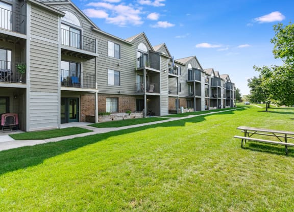 Balcony or Patio with Storage at Oak Shores Apartments in Oak Creek, WI