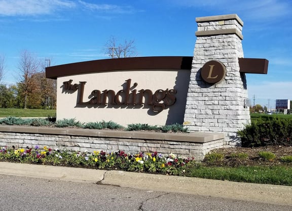 Entrance Sign at The Landings Apartments, Westland, MI