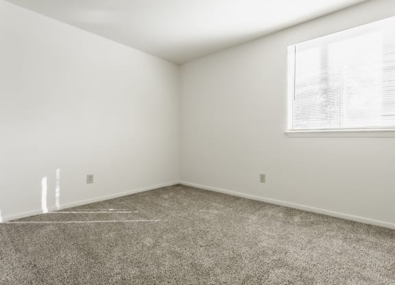 an empty room with carpet and a window at Polo Run Apartments, Greenwood, Indiana