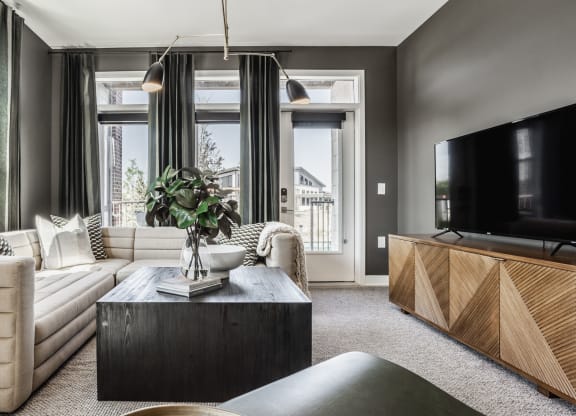 Living Room With Plenty Of Natural Lights at Upper Vue Flats, Dublin, OH