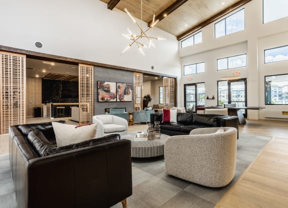 Airy and Bright Modern Living Room at Upper Vue Flats, Dublin, Ohio