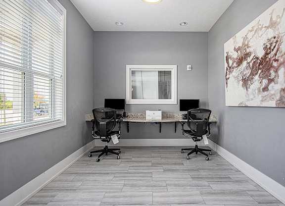 Business Center With Computers at The Reserve at The Reserve at Destination Pointe in Grimes, IA 50111
