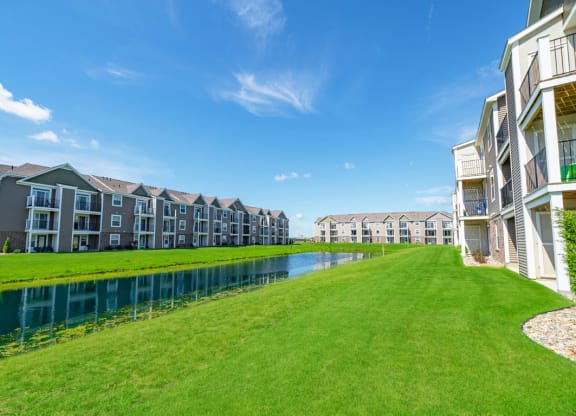 Pond With Lush Natural Surroundings at The Reserve at Destination Pointe, Iowa