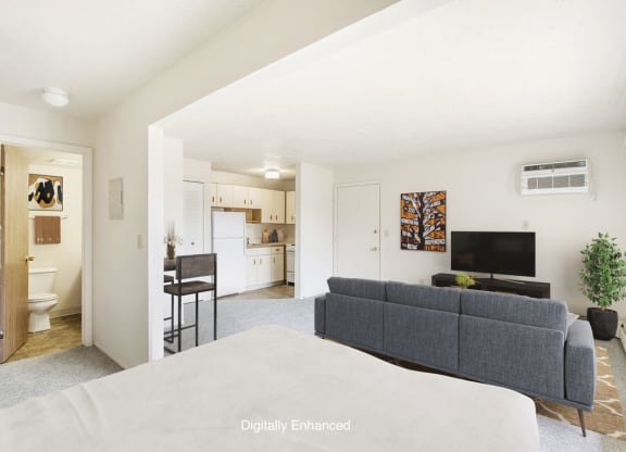 spacious studio apartment at Seville Apartments in Kalamazoo, MI 49009