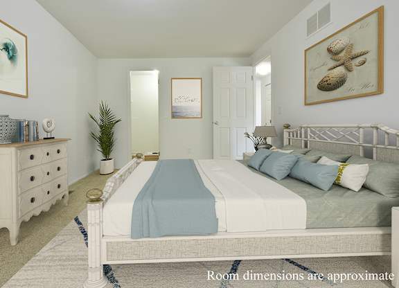 Bedroom with Carpeted Flooring at Shannon Manor Townhomes, Davison, MI, 48423