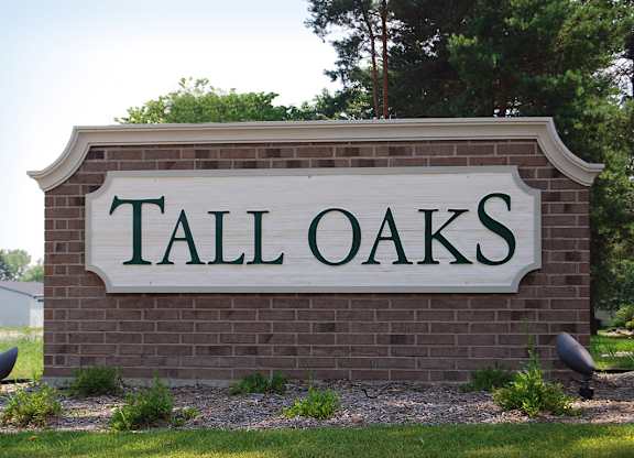A sign at Tall Oaks Apartment Homes, Kalamazoo, MI, 49009