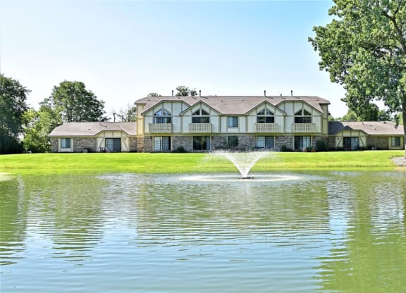 Pond with Fountain at Tanglewood Apartments, Wisconsin, 53154