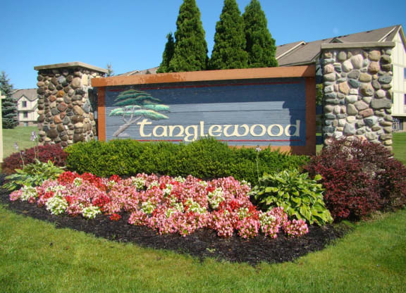 Entrance Sign at Tanglewood Apartments, Oak Creek