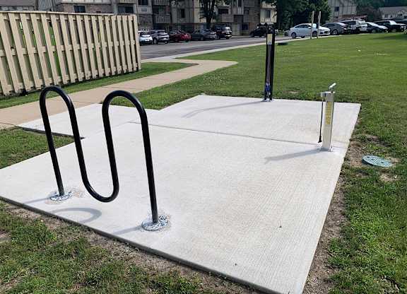 A bike maintenance station at Tanglewood Apartments, Oak Creek, WI