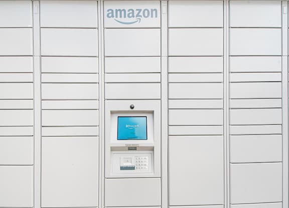 Amazon Hub package lockers at The Crossings Apartments in Grand Rapids, MI