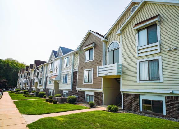 Property entrance at The Crossings Apartments, Grand Rapids, Michigan