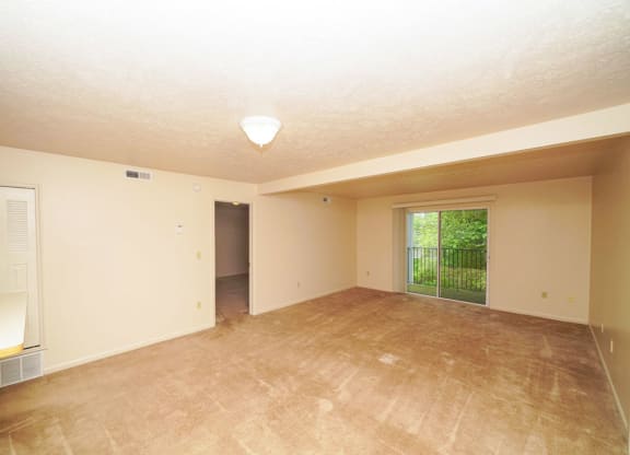 Balcony off Two Bedroom Living Room at The Highlands Apartments in Elkhart, IN