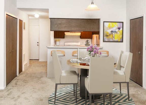 Azalea Layout Third Floor Dining Room Model at The Harbours Apartments, Clinton Township
