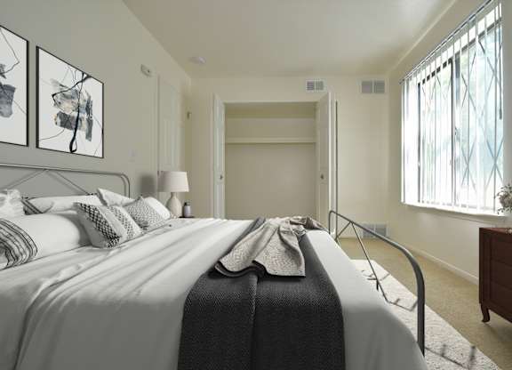 Timberland Layout Bedroom Model at Woodland Place Apartments, Midland, MI