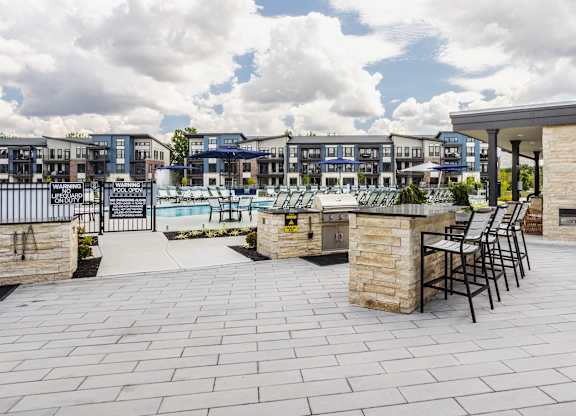 Patio with Grilling Station at Upper Vue Flats, Dublin, Ohio