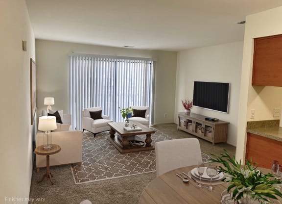 Violet Living Room at The Landings, Westland, MI