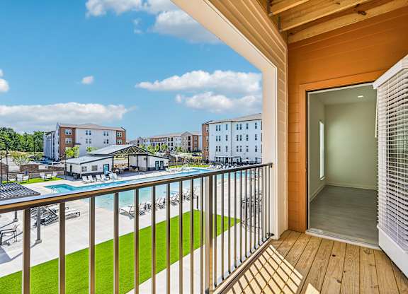 Apartments with a large patio and a view
