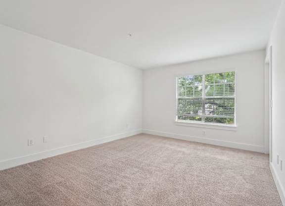 Bedroom with carpet and window
