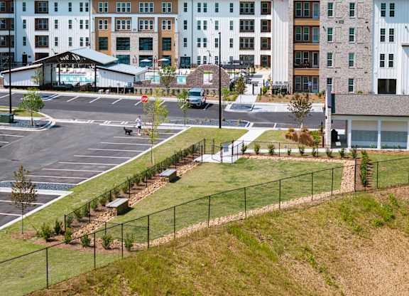 a large gated dog park