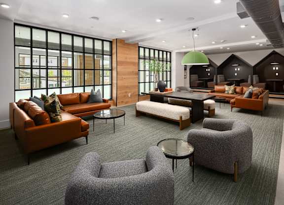 resident lounge with a view and cozy lounging