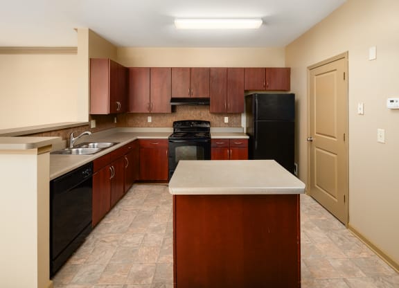 Kitchen with Black Appliances