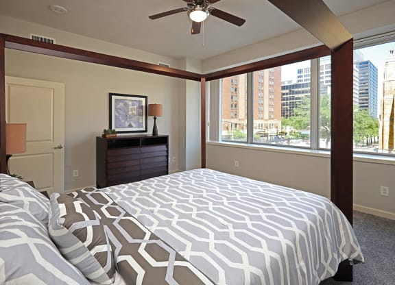 Updated Model Suite at Residences at 1717 Cleveland OH - Bedroom.