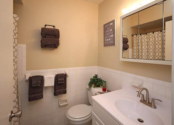 Model Suite Bathroom at Westbrook Village Apartments in Brooklyn OH
