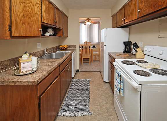 2 Bedroom 2 Bath Model Suite Kitchen at Harbor Crest Apartments in Euclid OH