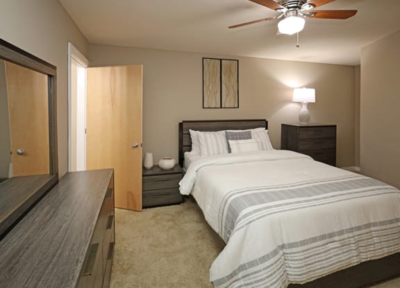 Model Suite Updated Master Bedroom - Stonebridge Waterfront in Flats District Cleveland OH