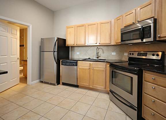 Kitchen at The Residences at 668 Apartments, Cleveland OH 44114