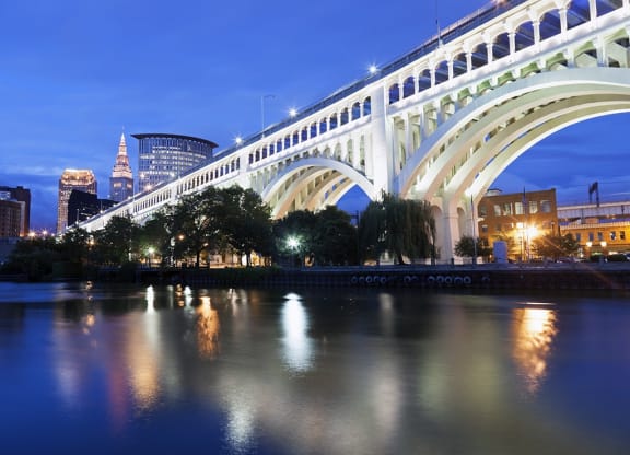 Bridge at Night at Residences at 55, Ohio
