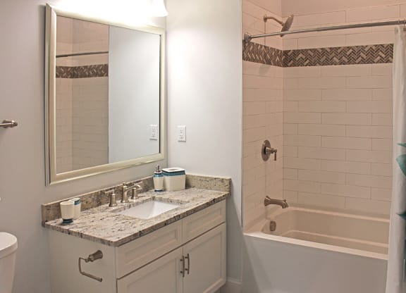 Large Soaking Tub In Bathroom at Residences at Halle, Cleveland, OH, 44113