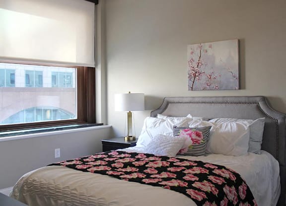 Beautiful Bright Bedroom With Wide Windows at Residences at Leader, Ohio