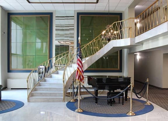 Beautiful Marble Lobby at Oliver House Apartments in Shaker Heights, OH