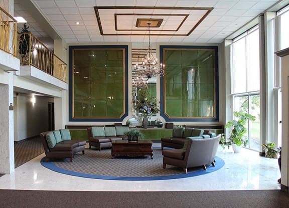 Beautiful Marble Lobby at Oliver House Apartments in Shaker Heights, OH