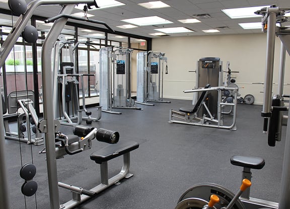Fitness Center With Modern Equipment at Reserve Square, Cleveland Ohio