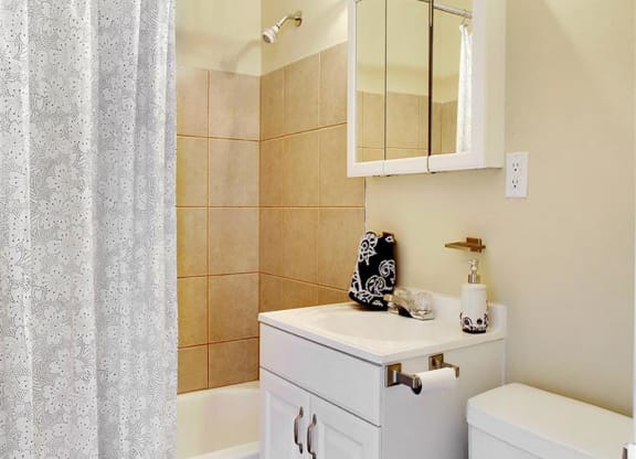 Model Bathroom at Summerwood Commons Apartments in Euclid, OH