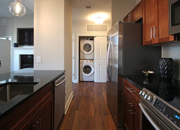 Chef-Inspired Kitchens Feature Stainless Steel Appliances at The Terminal Tower Residences Apartments, Cleveland, 44113