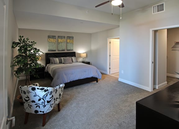 Master Bedroom at The Terminal Tower Residences Apartments, Ohio