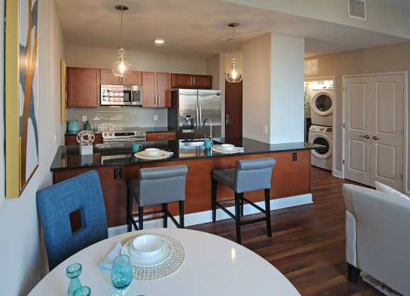 Elegant Dining Area at The Terminal Tower Residences Apartments, Cleveland, OH