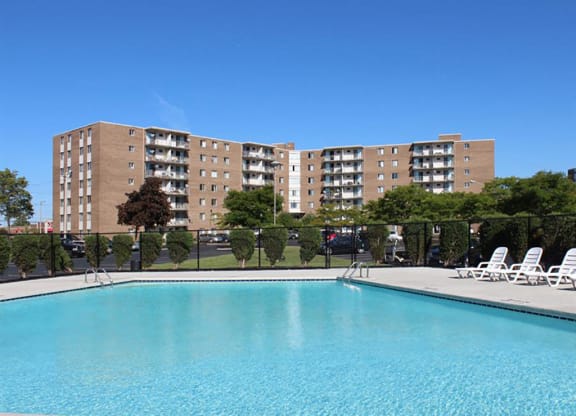 Outdoor Swimming Pool at Trinity Towers Apartments, Bedford Heights, 44146
